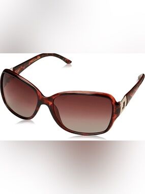 Foster Grant Women's Libretto Rectangular Polarized Sunglasses, Tortoise/Brown